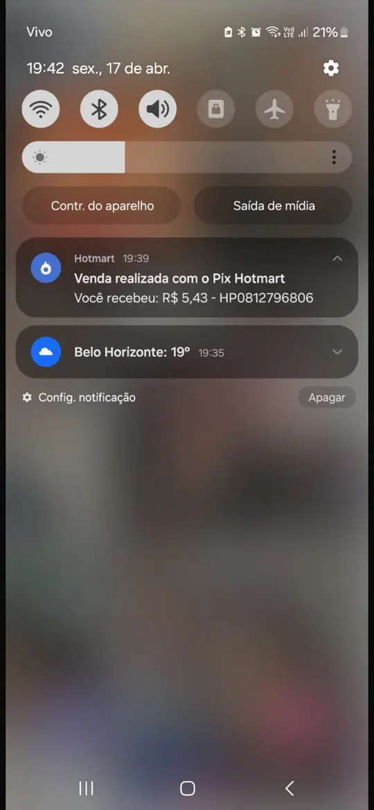 Print de notificação de venda